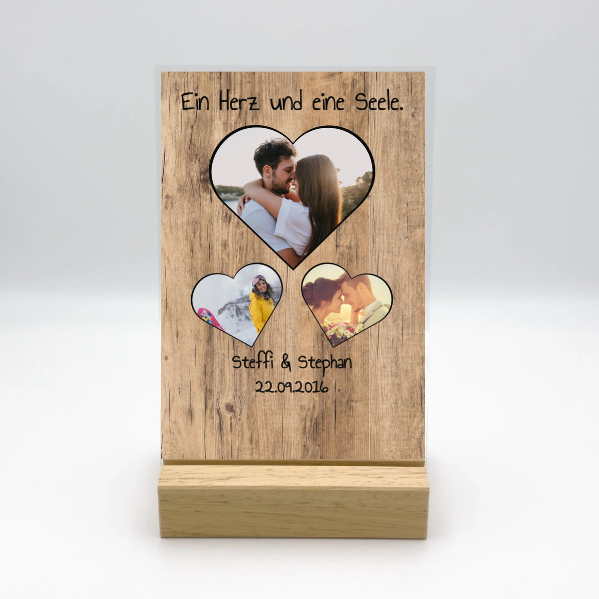 Personalisierte LED Bilder: Euer Liebeslicht mit Foto im Cartoon Zeichentrick Design - Individuelles Acryl Glas mit Ständer | Personalize Palace