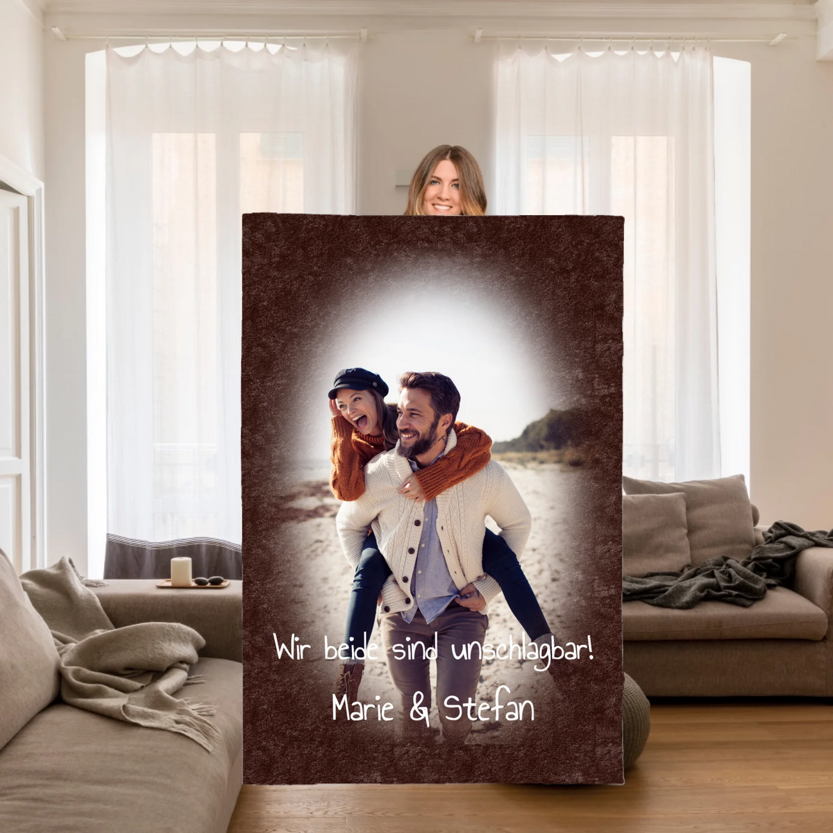 Personalisierte Decke: Paardecke mit Foto und Text - personalisierbare Decke | Personalize Palace