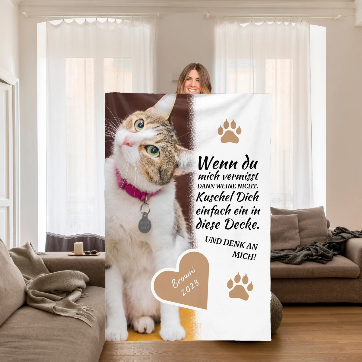 Personalisierte Decke: Katzendecke | Wenn du mich vermisst - Individuelle Fotodecke | Personalize Palace