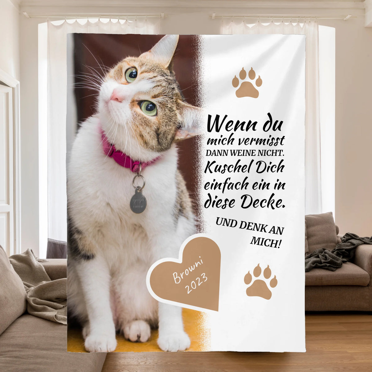 Personalisierte Decke: Katzendecke | Wenn du mich vermisst - Individuelle Fotodecke | Personalize Palace