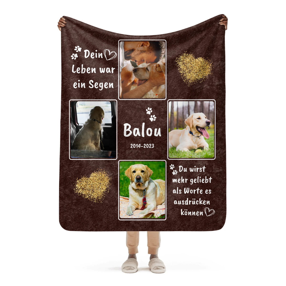 Personalisierte Decke: Erinnerung an deinen verstorbenen Hund - Individuelle Decke | Personalize Palace