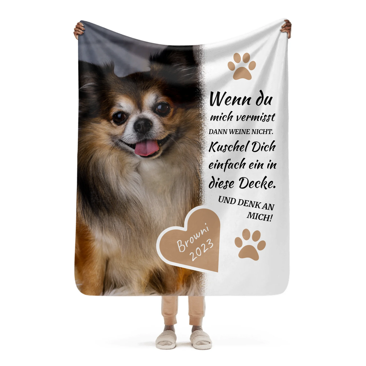 Personalisierte Decke: Fotoherz Decke mit deinen Fotos - Individuelle Kuscheldecke | Personalize Palace