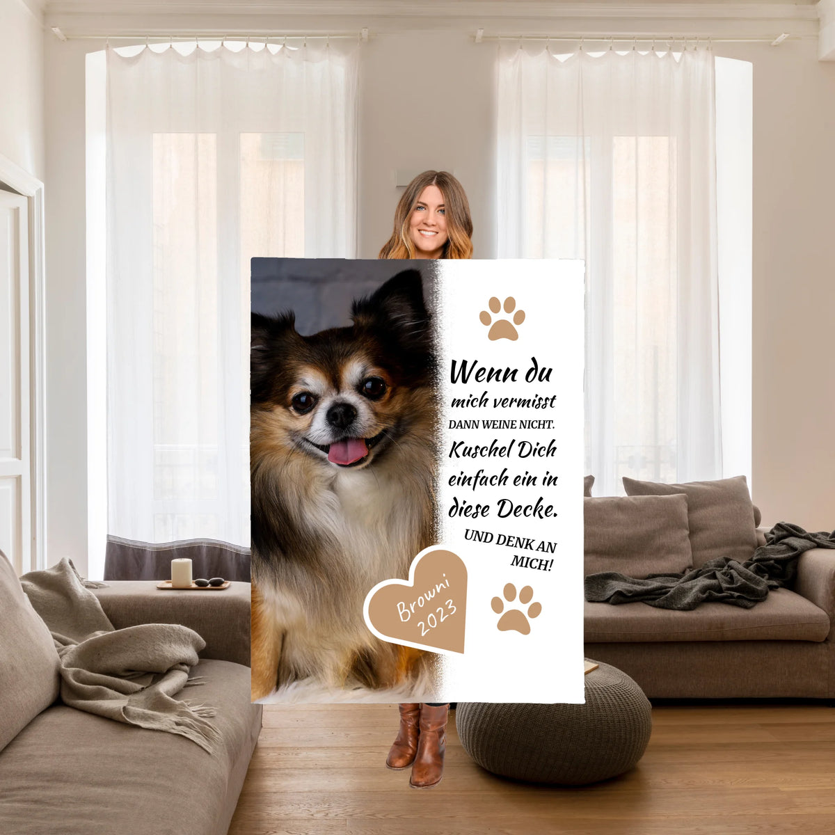 Personalisierte Decke: Fotoherz Decke mit deinen Fotos - Individuelle Kuscheldecke | Personalize Palace