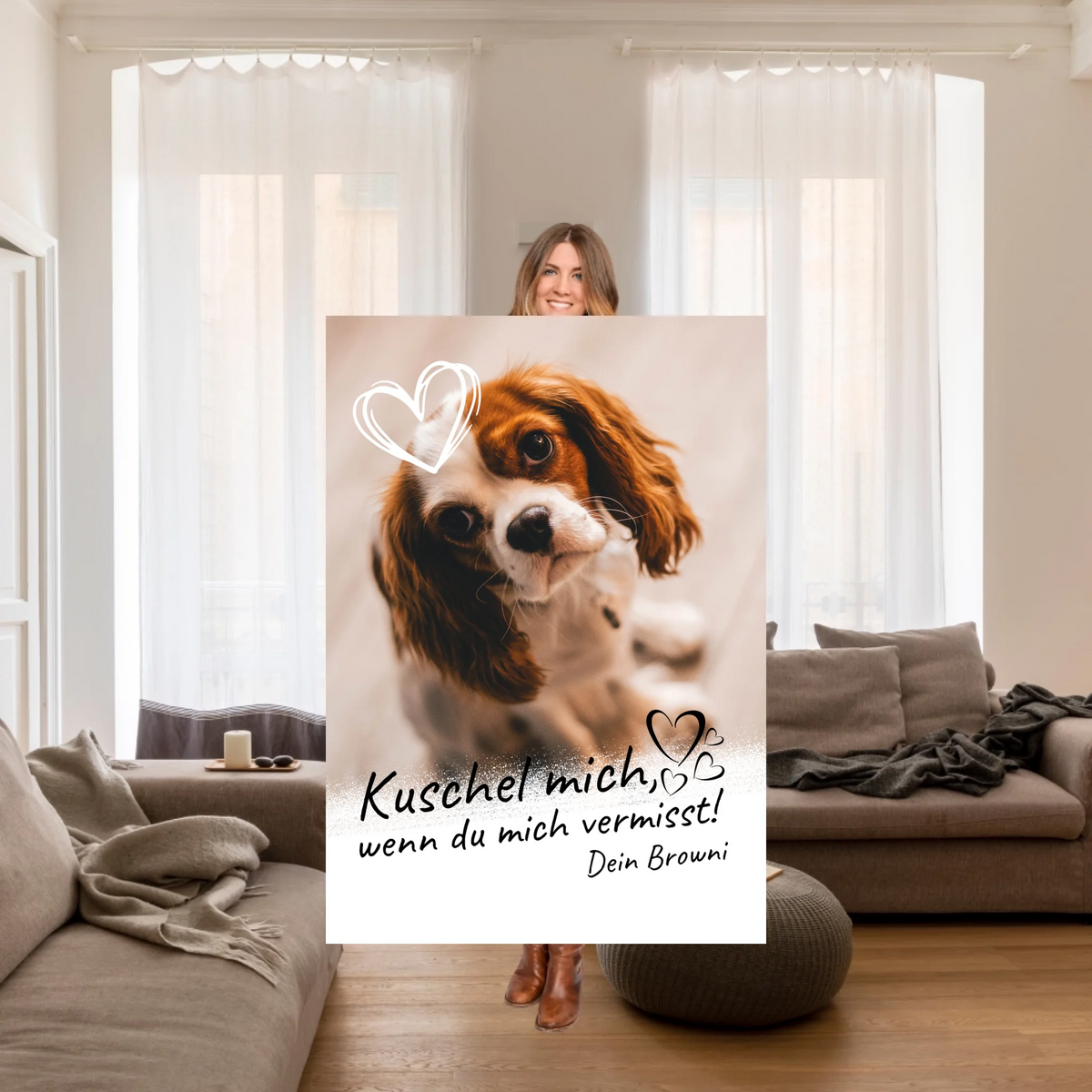 Personalisierte Decke: Fotoherz Decke mit deinen Fotos - Individuelle Kuscheldecke | Personalize Palace