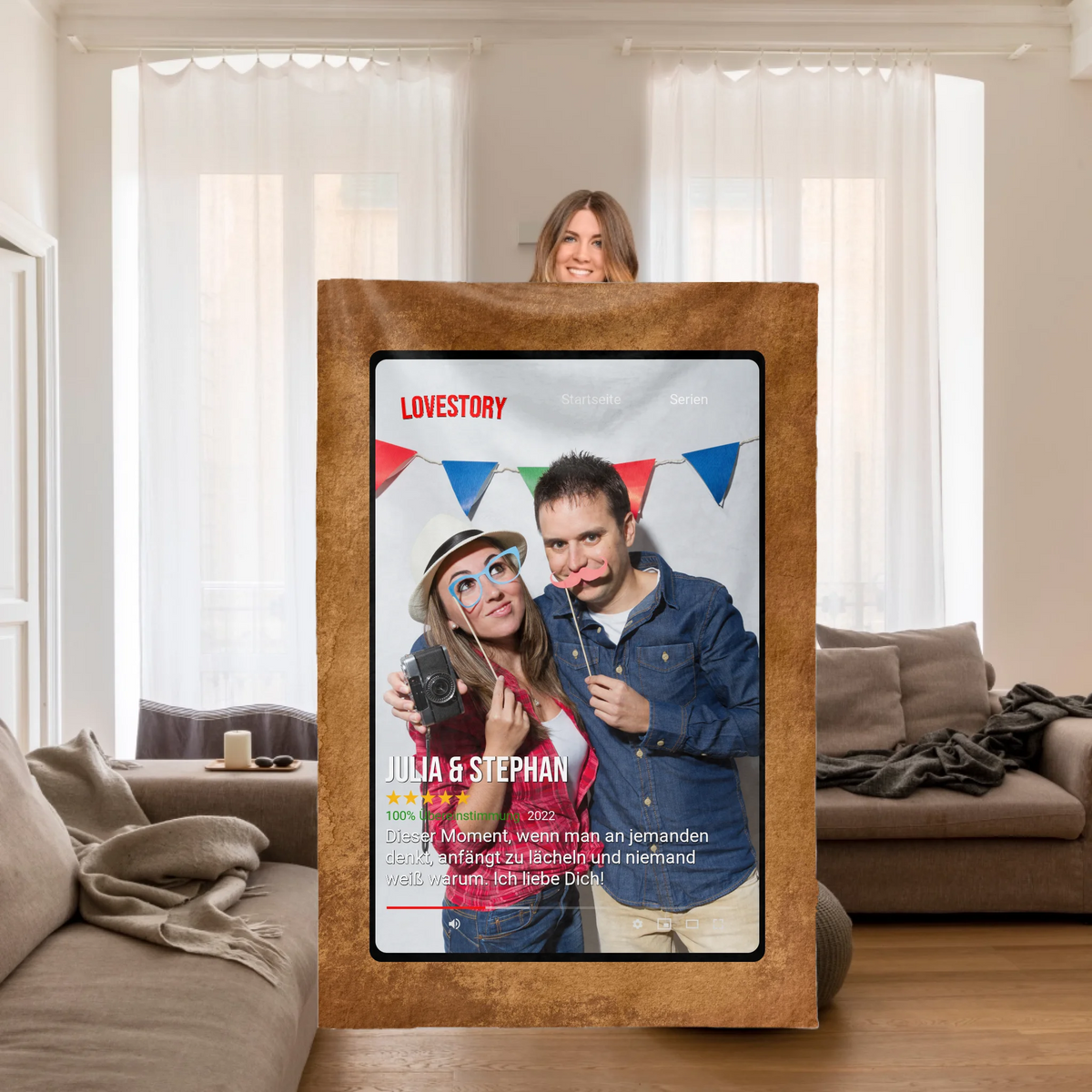 Personalisierte Decke: Wollen wir Netflix gucken? - Premium Kuscheldecke | Personalize Palace