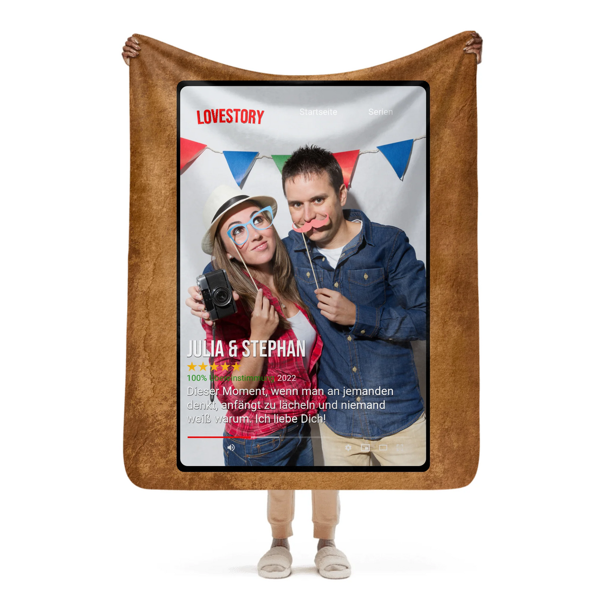 Personalisierte Decke: Wollen wir Netflix gucken? - Premium Kuscheldecke | Personalize Palace