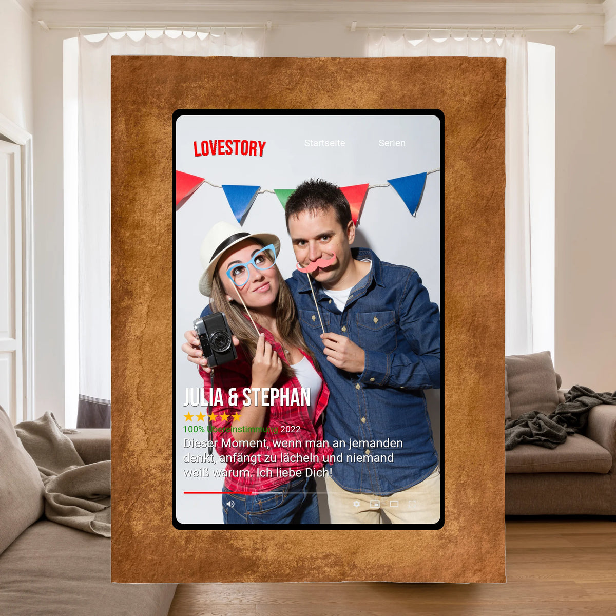 Personalisierte Decke: Fotoherz mit euren Fotos - Premium Kuscheldecke | Personalize Palace