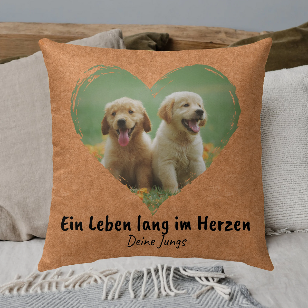 "Cuddle me" pillow for deceased cats and dogs - personalized premium photo pillow