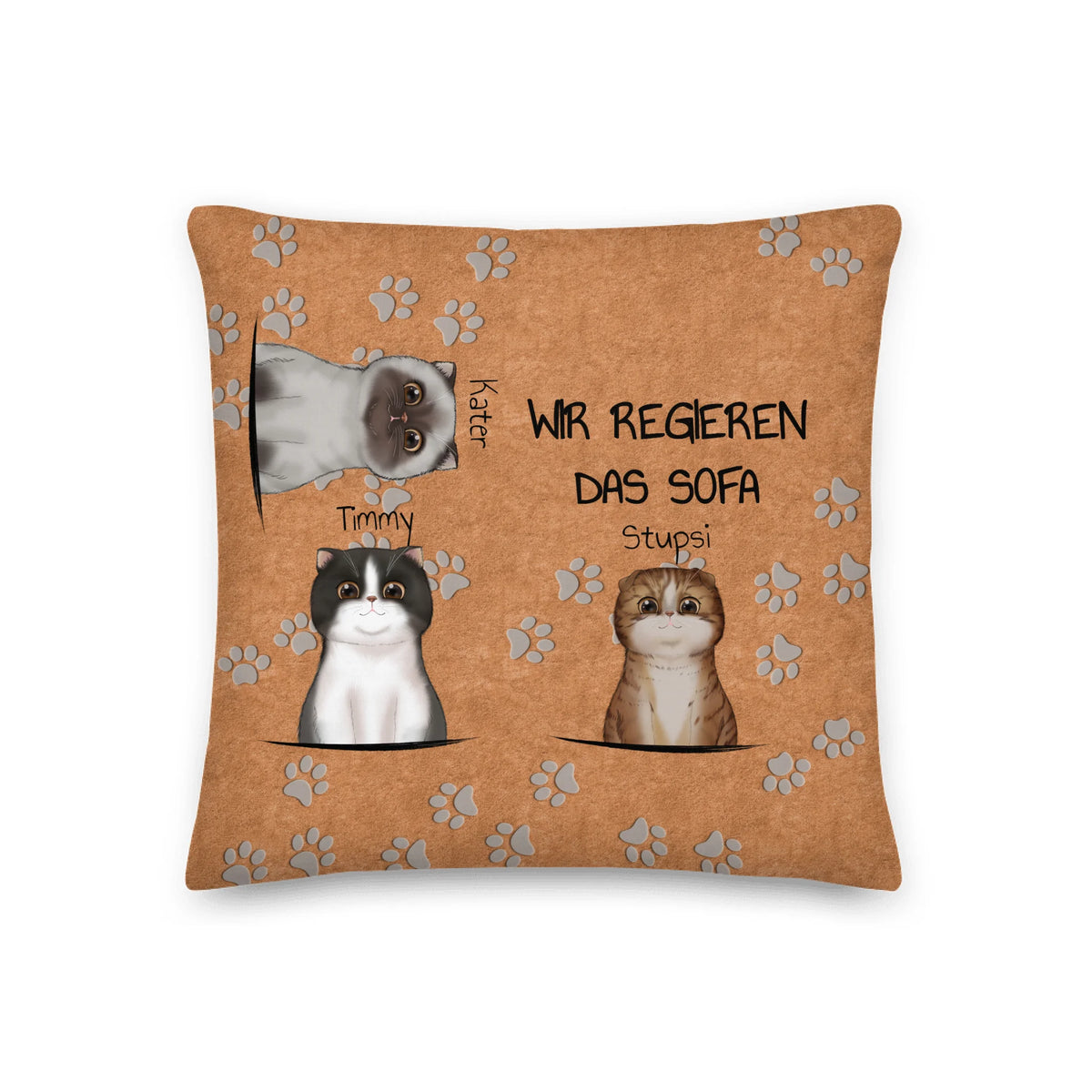 Personalisiertes Kissen: "Wir regieren das Sofa" - individuelles Premium Katzenkissen | Personalize Palace