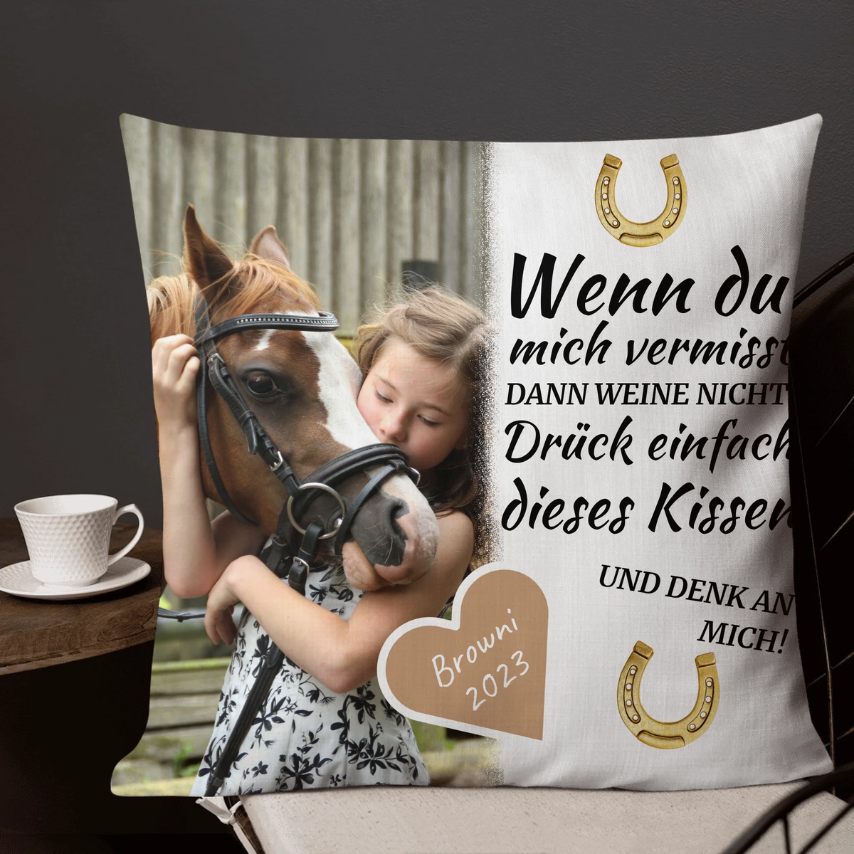 Personalisiertes Kissen: individuelles Pferde Fotokissen | Personalize Palace