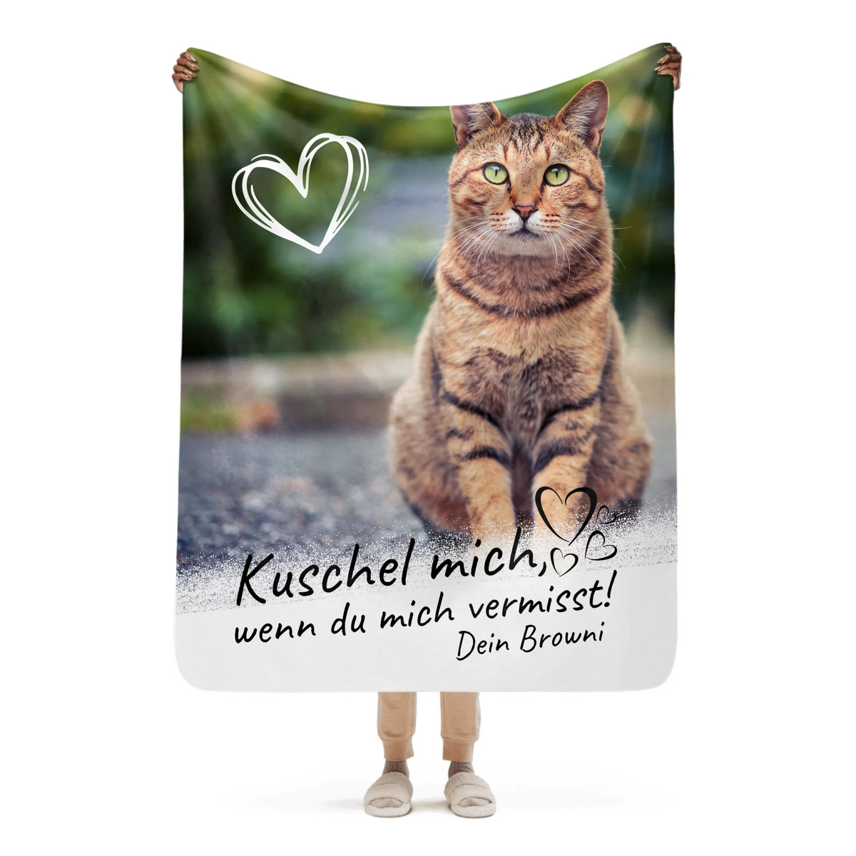 Personalisiertes Kissen: Katzenkissen "Wenn Du mich vermisst" - individuelles Premium Fotokissen | Personalize Palace