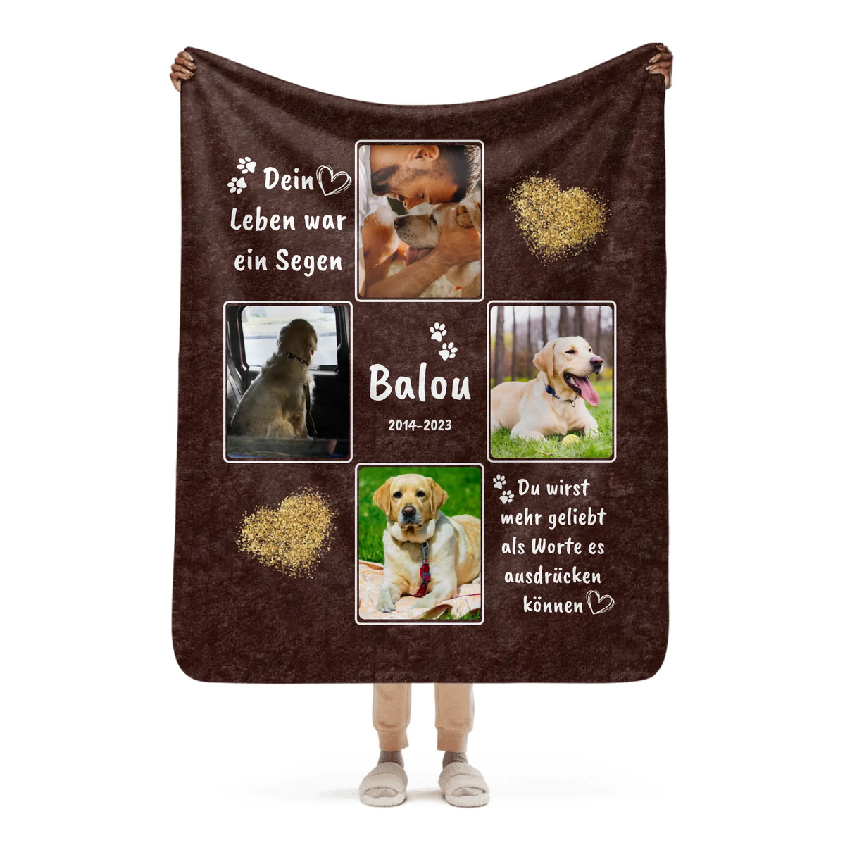 Personalisierte Decke: Trauerspruch Decke als Andenken an deine Fellnase - Individuelle Decke | Personalize Palace
