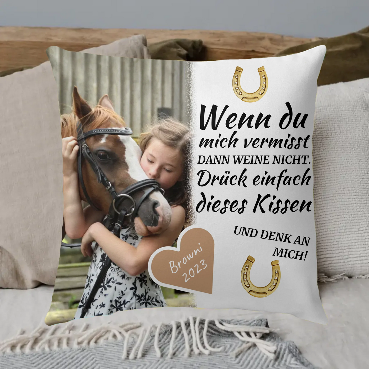 Wenn Du mich vermisst - individuelle Pferde-Fotodecke