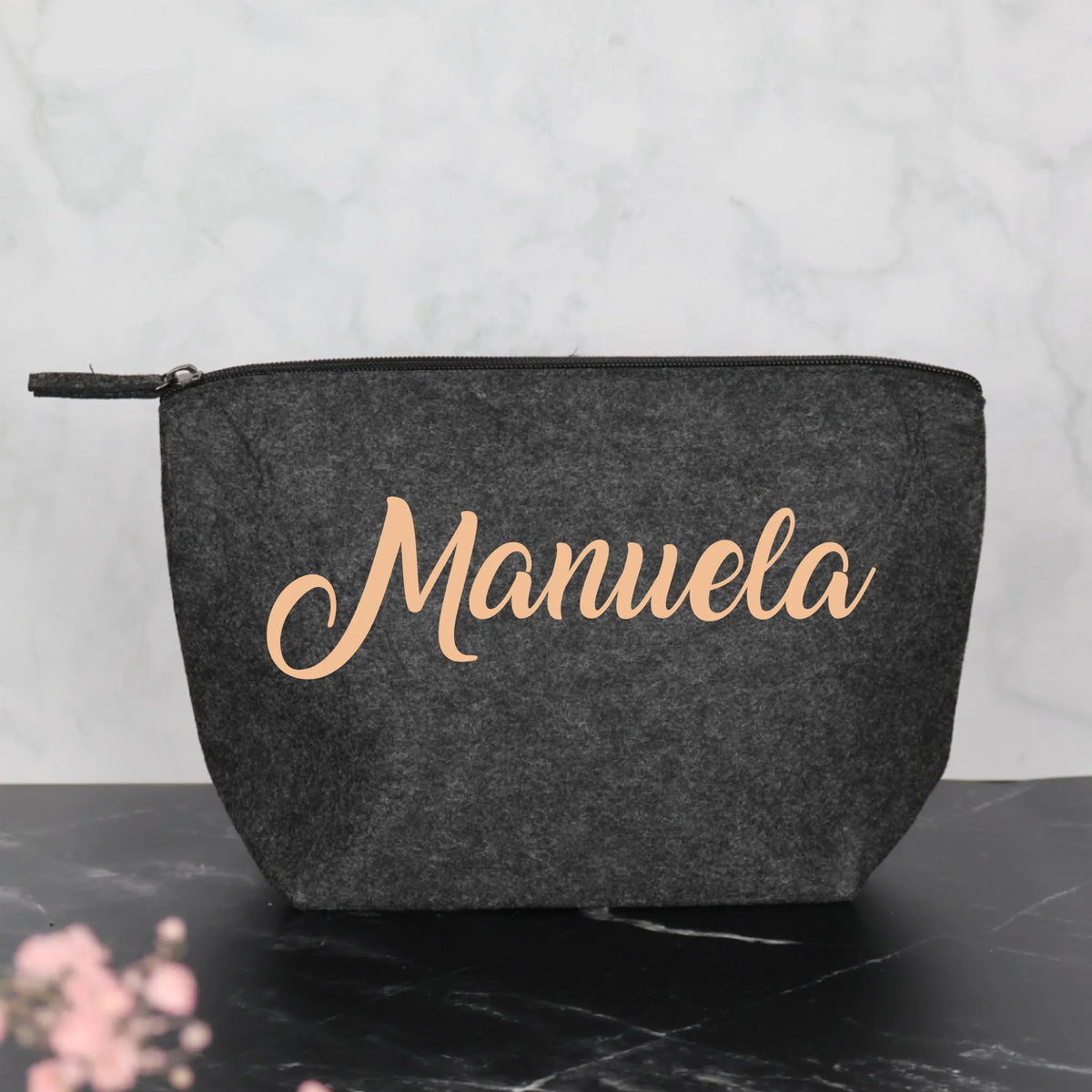 Dein Name oder Text - Individuelle Filz Kosmetiktasche | Personalize Palace