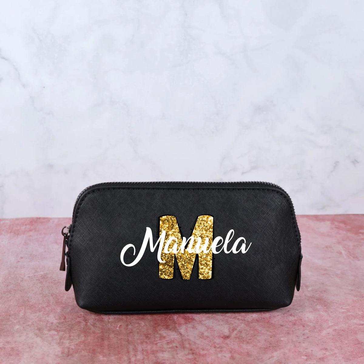 Initial mit Name - Individuelle Samt Kosmetiktasche | Personalize Palace