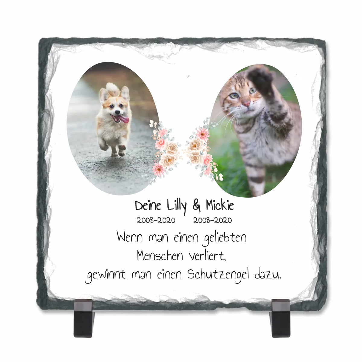 2 Fotos auf Naturschiefer für Heim und Garten - individuelle Schieferplatte | Personalize Palace
