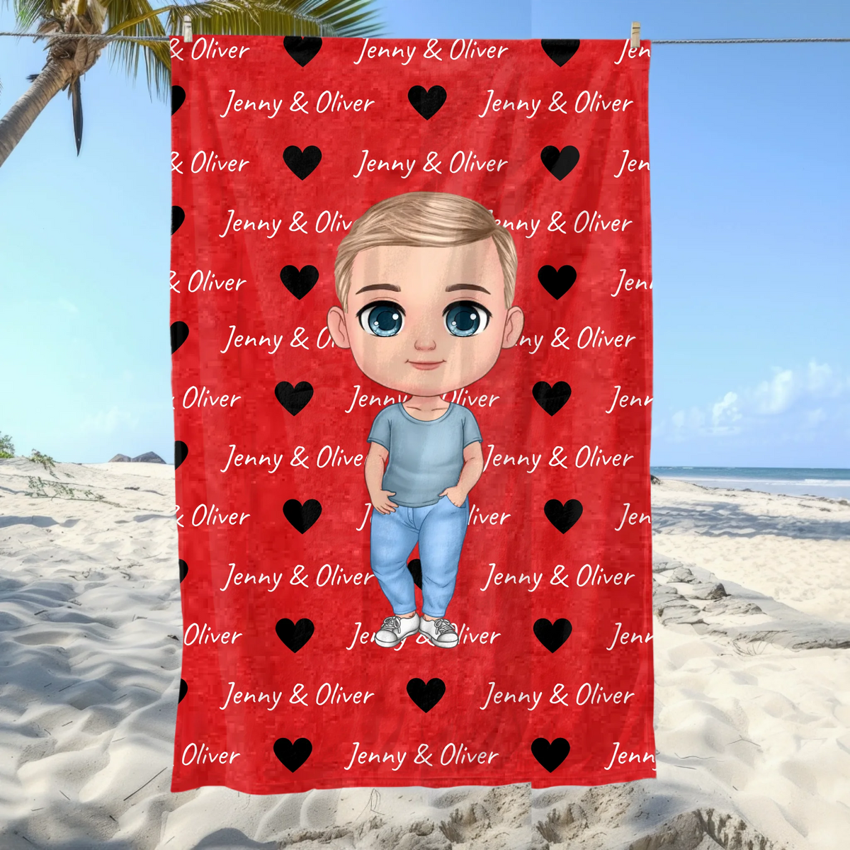 Foto und Text auf dem Handtuch - individuelles Handtuch | Personalize Palace