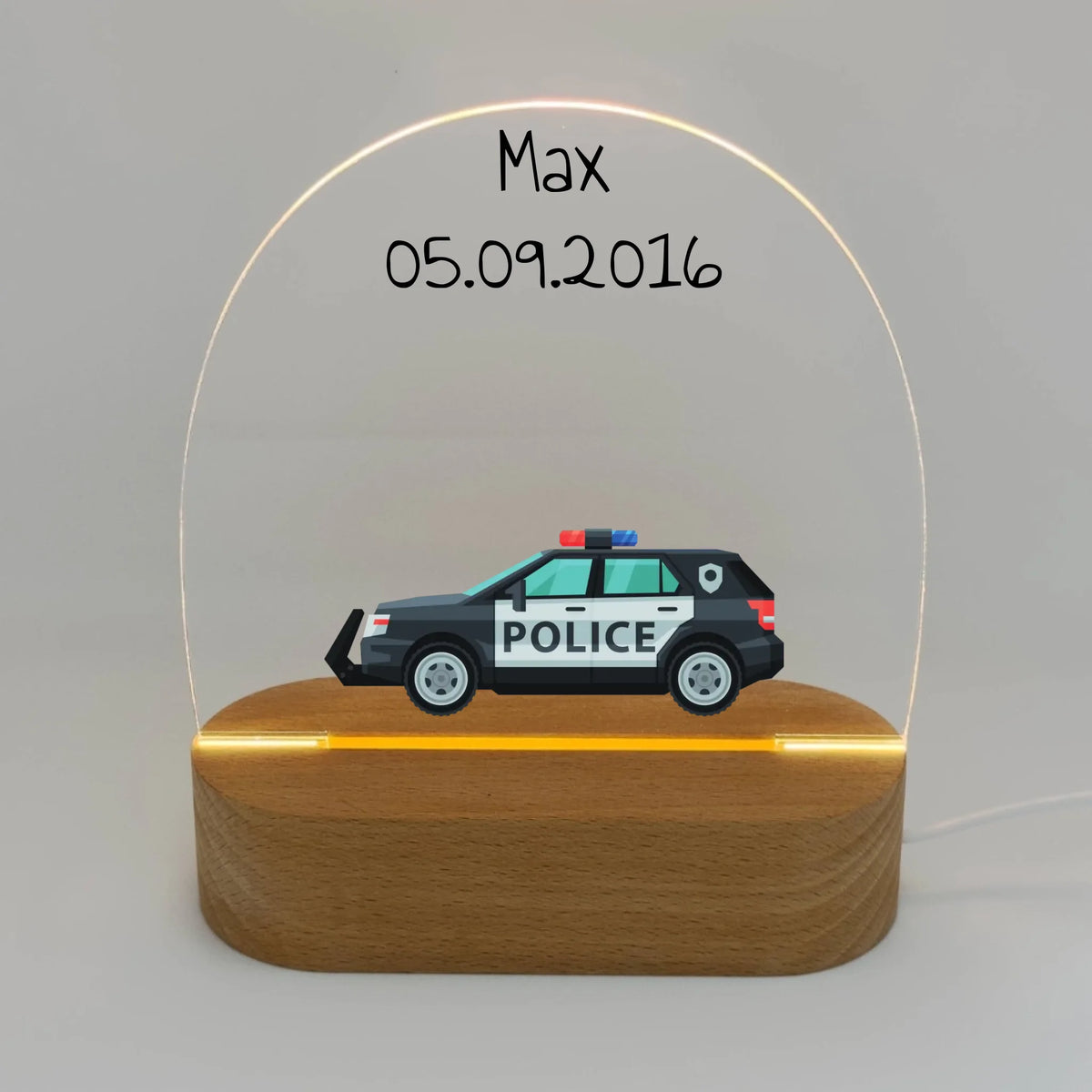 Personalisierte LED Bilder: Feuerwehr Nachtlicht mit eigenem Namen - Individuelles LED Nachtlicht | Personalize Palace