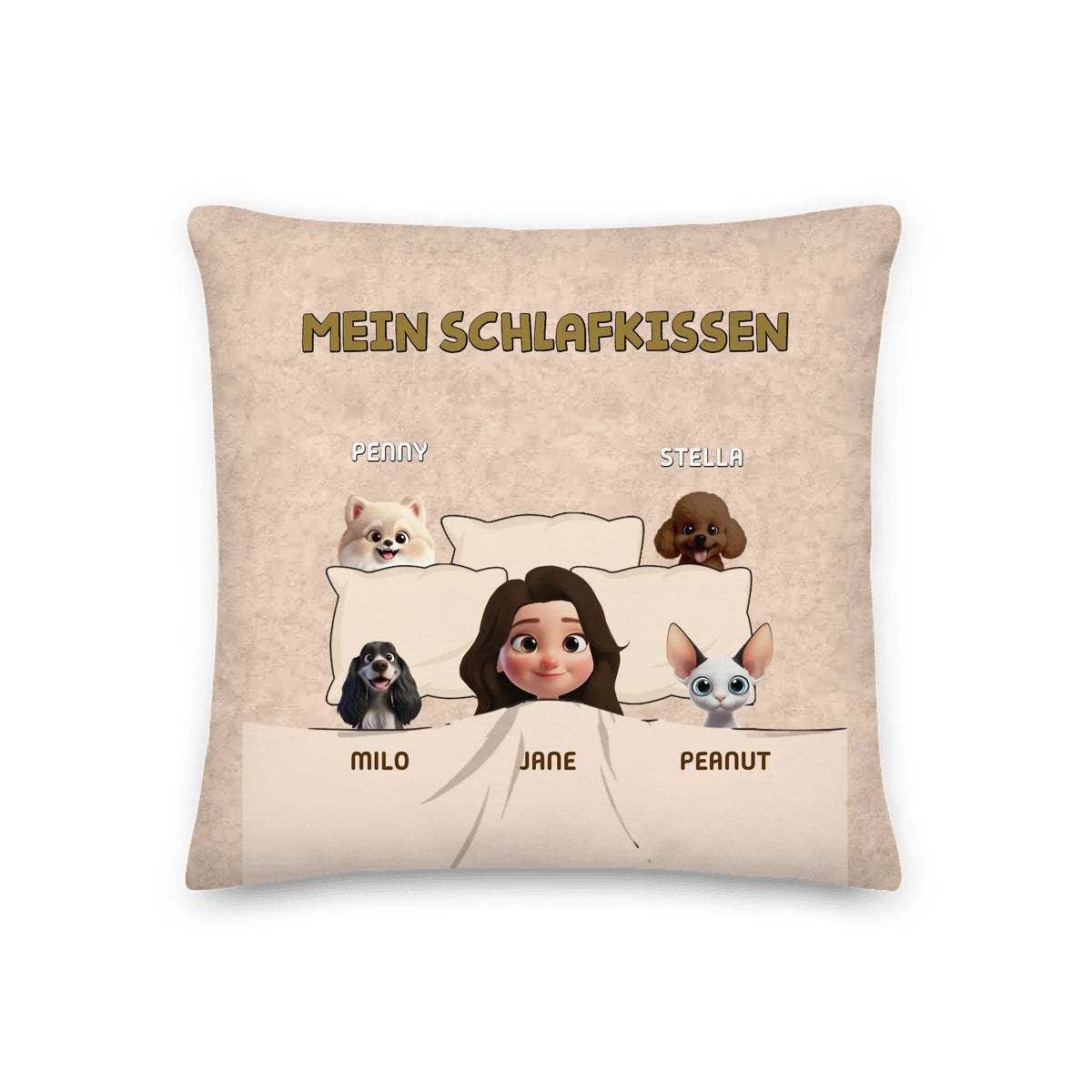 Personalisiertes Kissen: Unser Lieblings-Schlafkissen mit unseren Fellnasen - individuelles Kissen | Personalize Palace