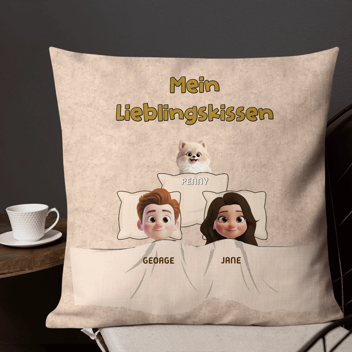 Personalisiertes Kissen: Mein Lieblings-Schlafkissen mit meinen Fellnasen - individuelles Kissen | Personalize Palace