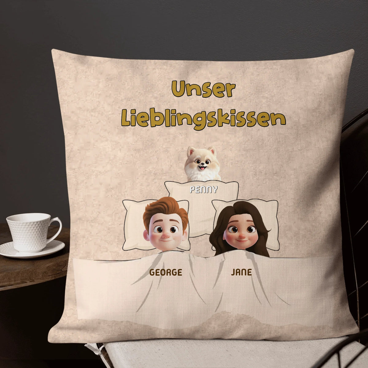 Personalisiertes Kissen: Unser Lieblings-Schlafkissen mit unseren Fellnasen - individuelles Kissen | Personalize Palace