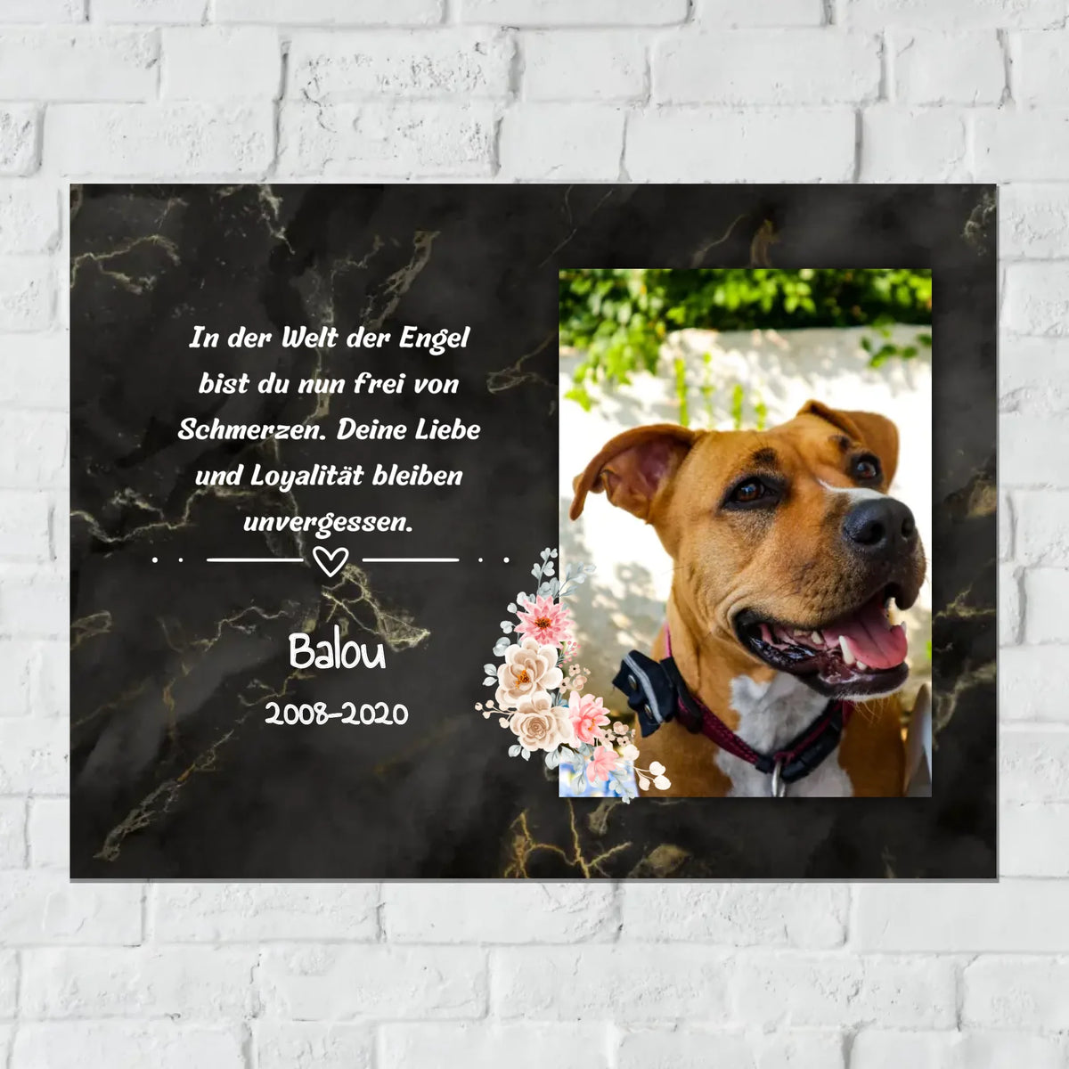 Personalisiertes Schild: Trauerschild mit Trauerspruch - Individuelles Metallschild | Personalize Palace