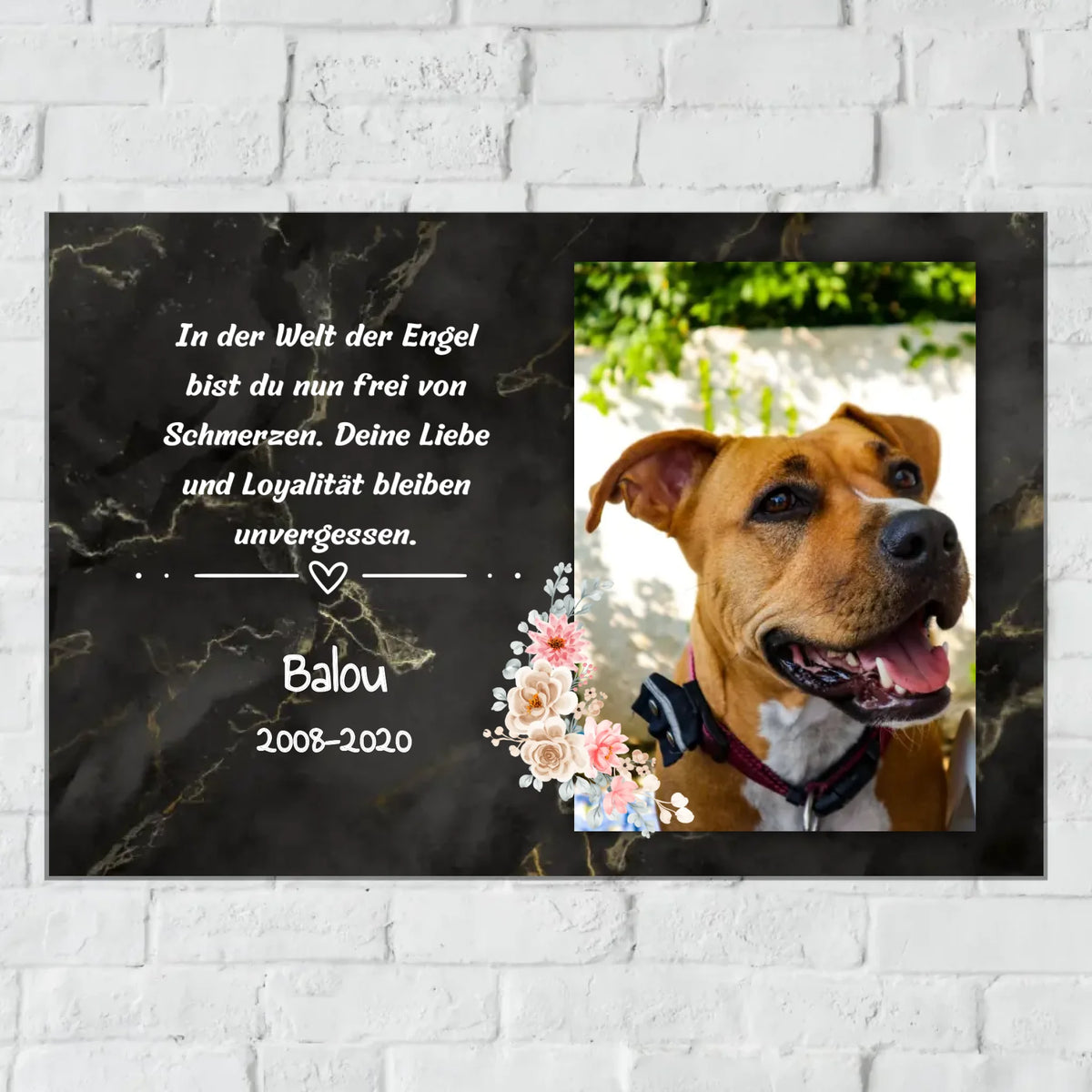 Personalisiertes Schild: Trauerschild mit Trauerspruch - Individuelles Metallschild (2) | Personalize Palace