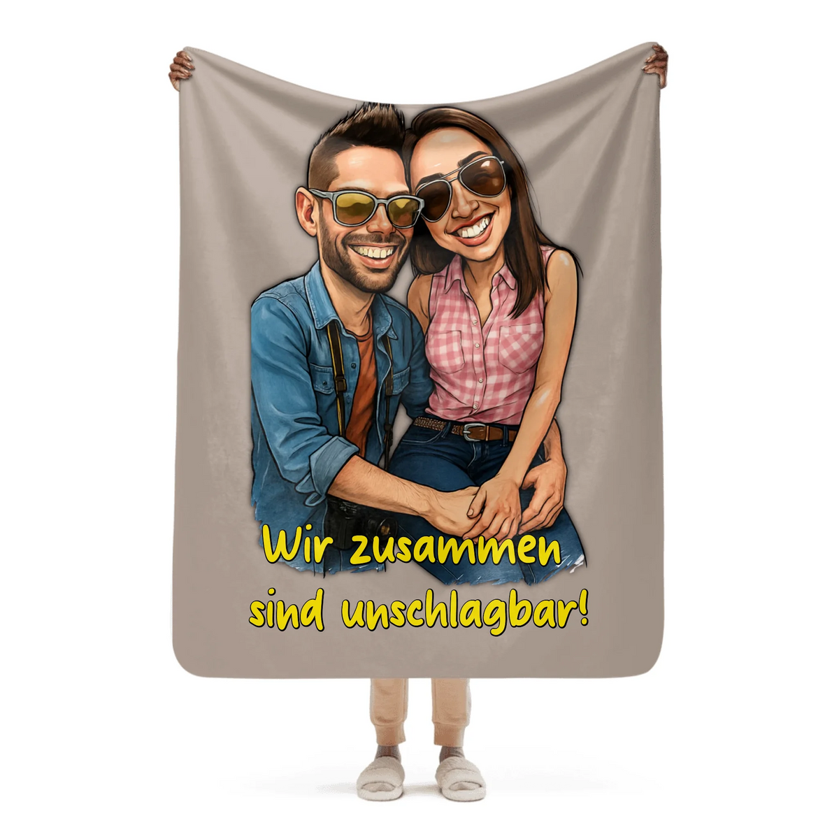 Personalisierte Decke: Dein Foto als Karikatur für Paare und Familien - individuelles Decke | Personalize Palace