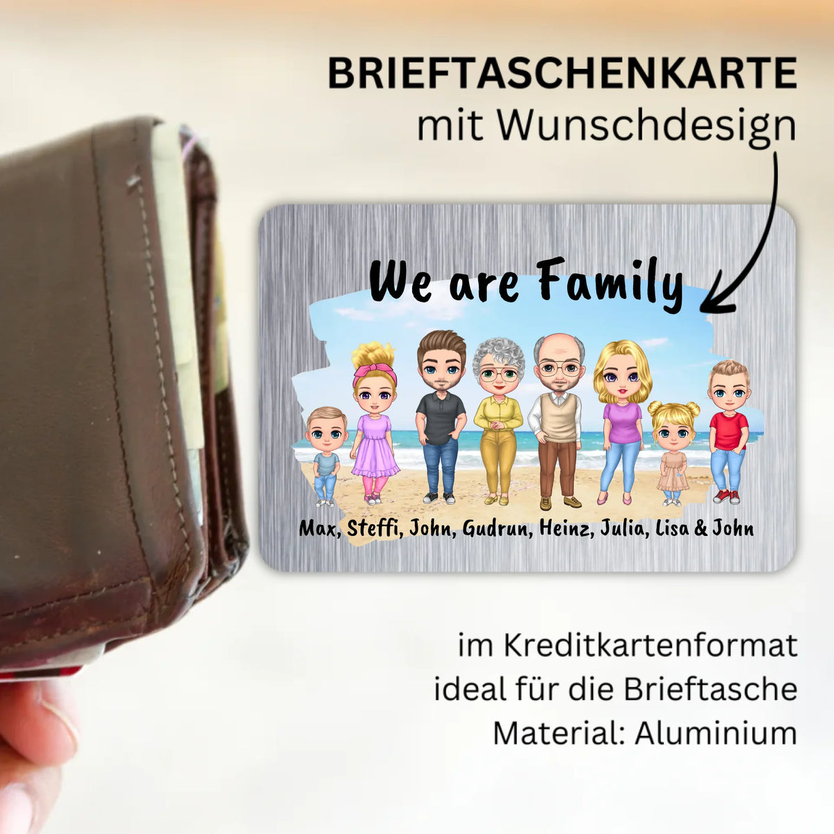 Personalisierte Brieftaschenkarte: Familie - individuelle Brieftaschenkarte | Personalize Palace