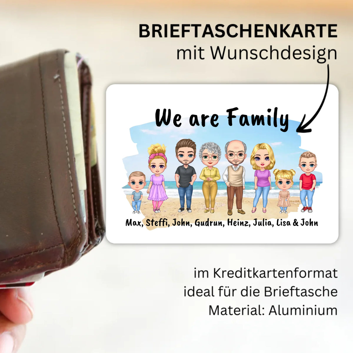 Personalisierte Brieftaschenkarte: Familie - individuelle Brieftaschenkarte | Personalize Palace