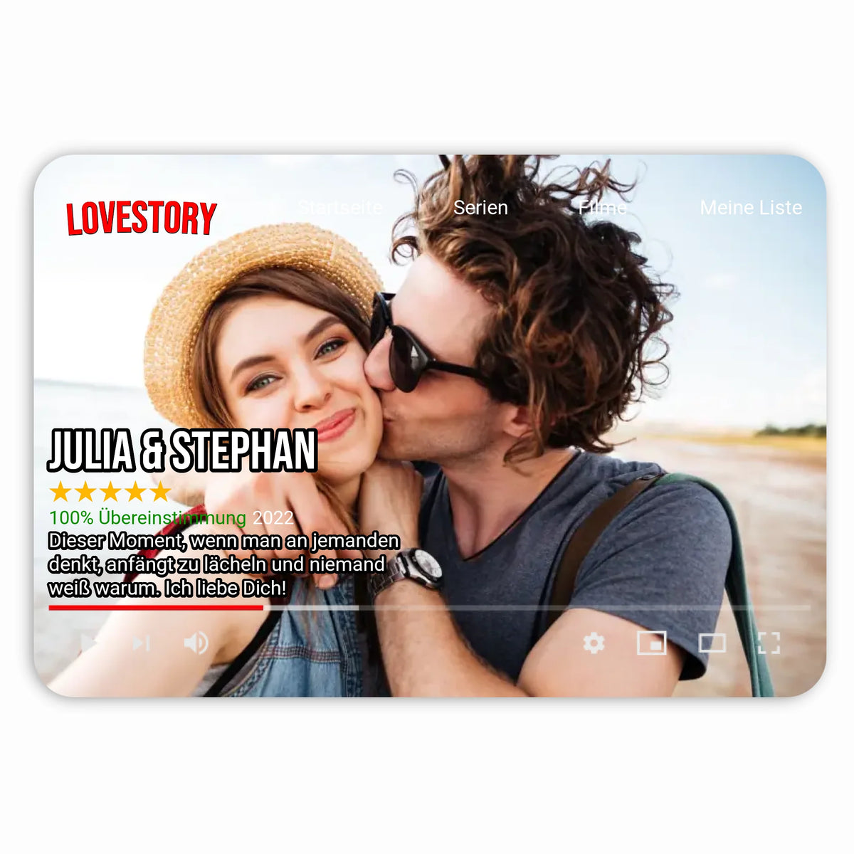 Personalisierte Brieftaschenkarte: Lovestory mit Bild und Text - individuelle Love Brieftaschenkarte | Personalize Palace