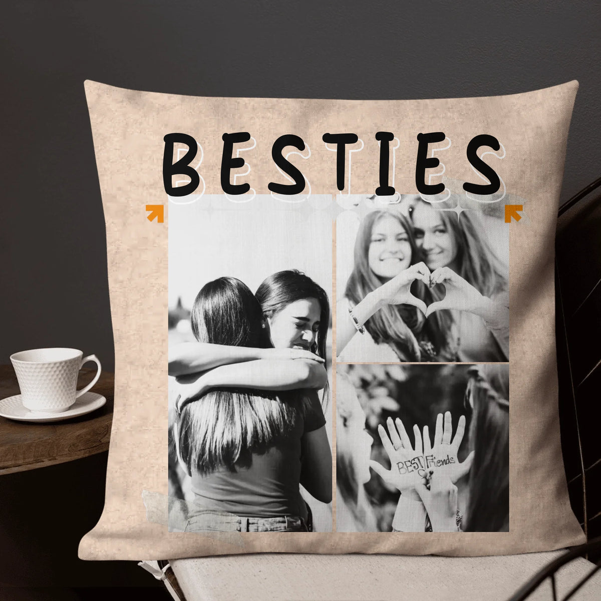 Personalisiertes Kissen: Polizei, Krankenhaus oder Büro Besties, Schwestern - Individuelles Kissen | Personalize Palace