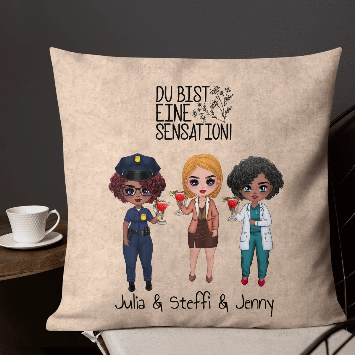 Personalisiertes Kissen: Bestie Fotokissen mit bis zu 3 Fotos - Individuelles Kissen | Personalize Palace