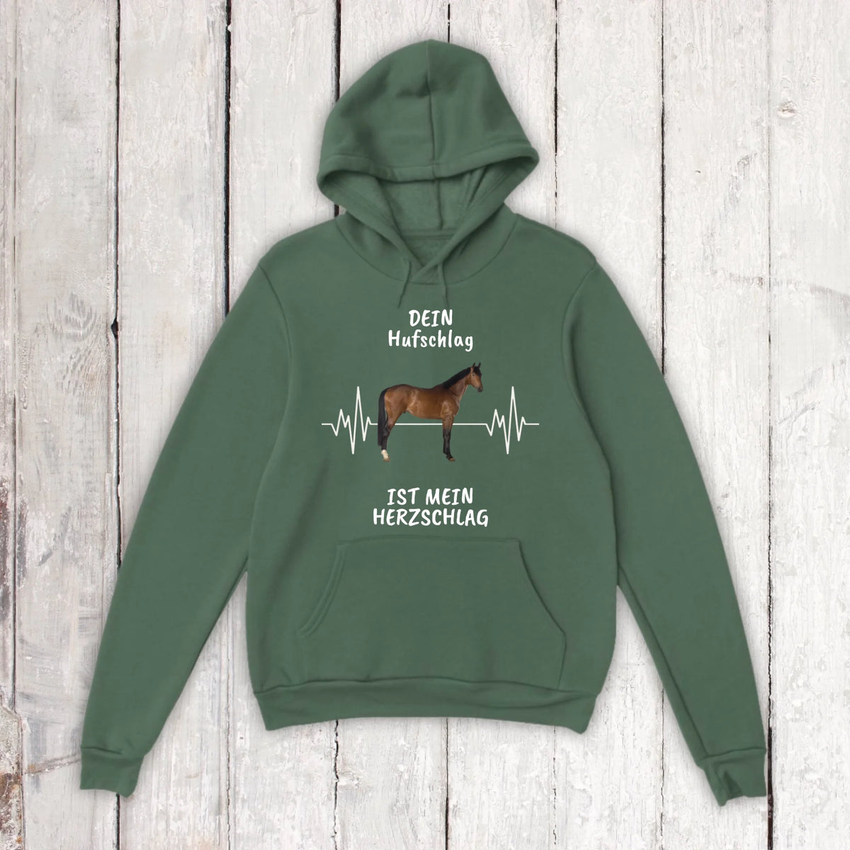 Hoodie mit Pferde Herzschlag und deinem Foto - individueller Hoodie | Personalize Palace