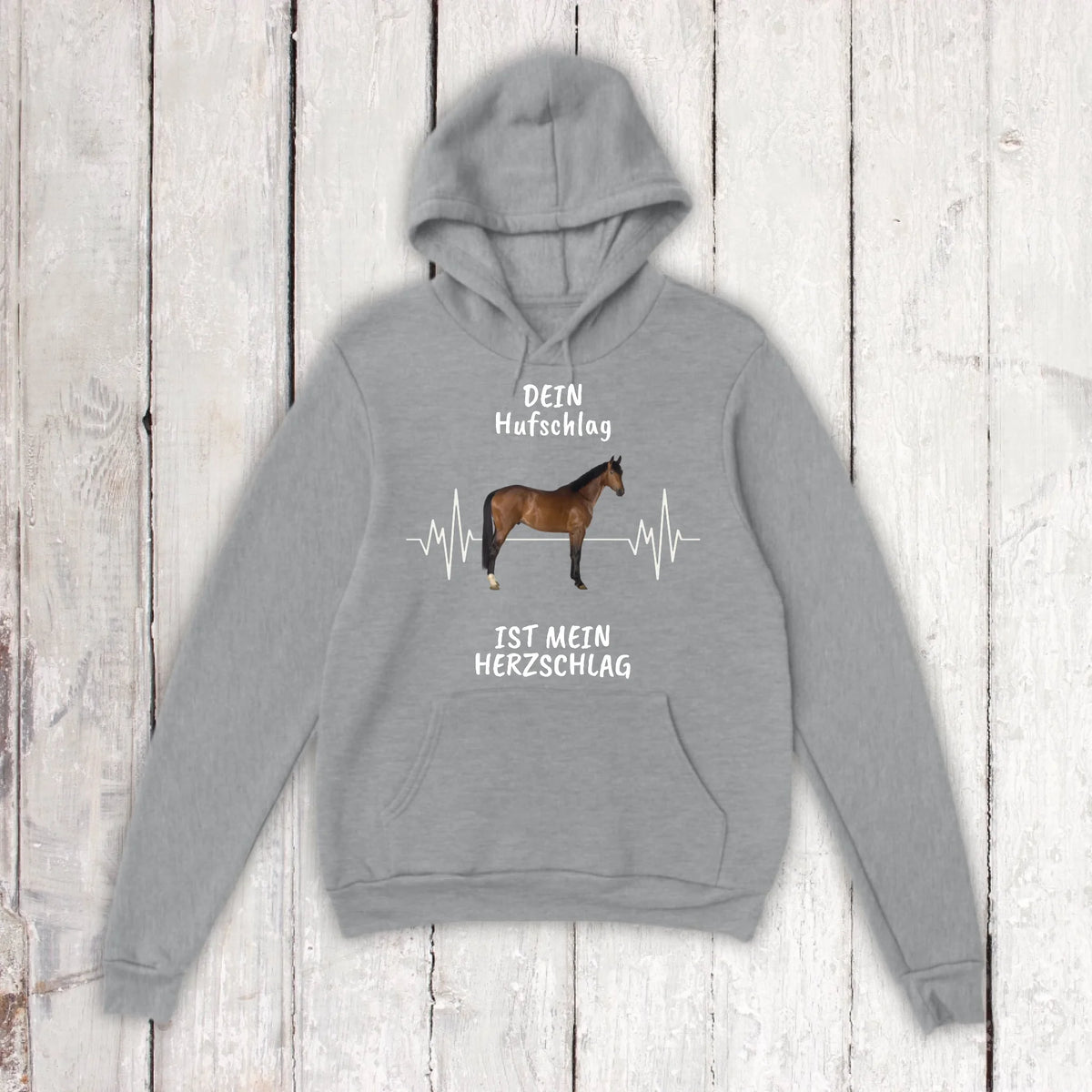 Hoodie mit Pferde Herzschlag und deinem Foto - individueller Hoodie | Personalize Palace