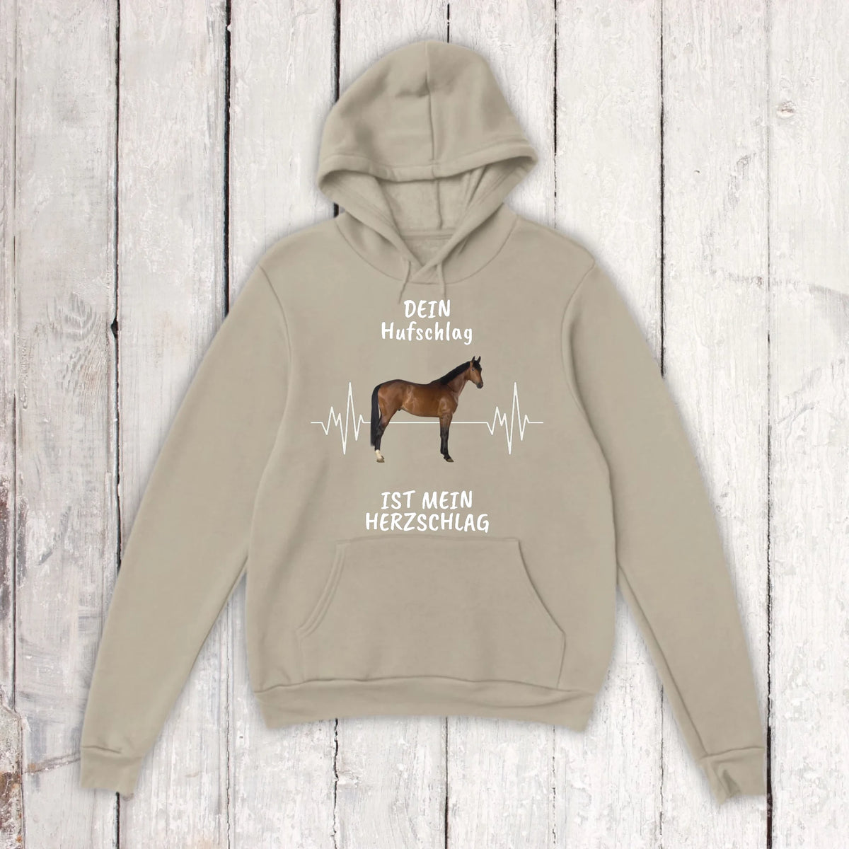 Hoodie mit Pferde Herzschlag und deinem Foto - individueller Hoodie | Personalize Palace