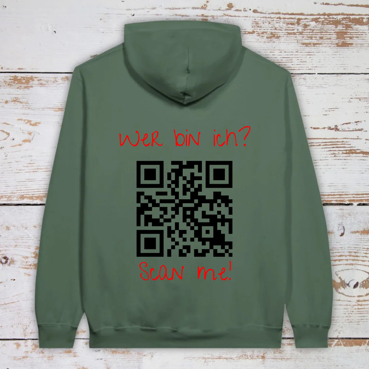 dein QR-Code | Strichcode mit Text - individueller Code Hoodie | Personalize Palace