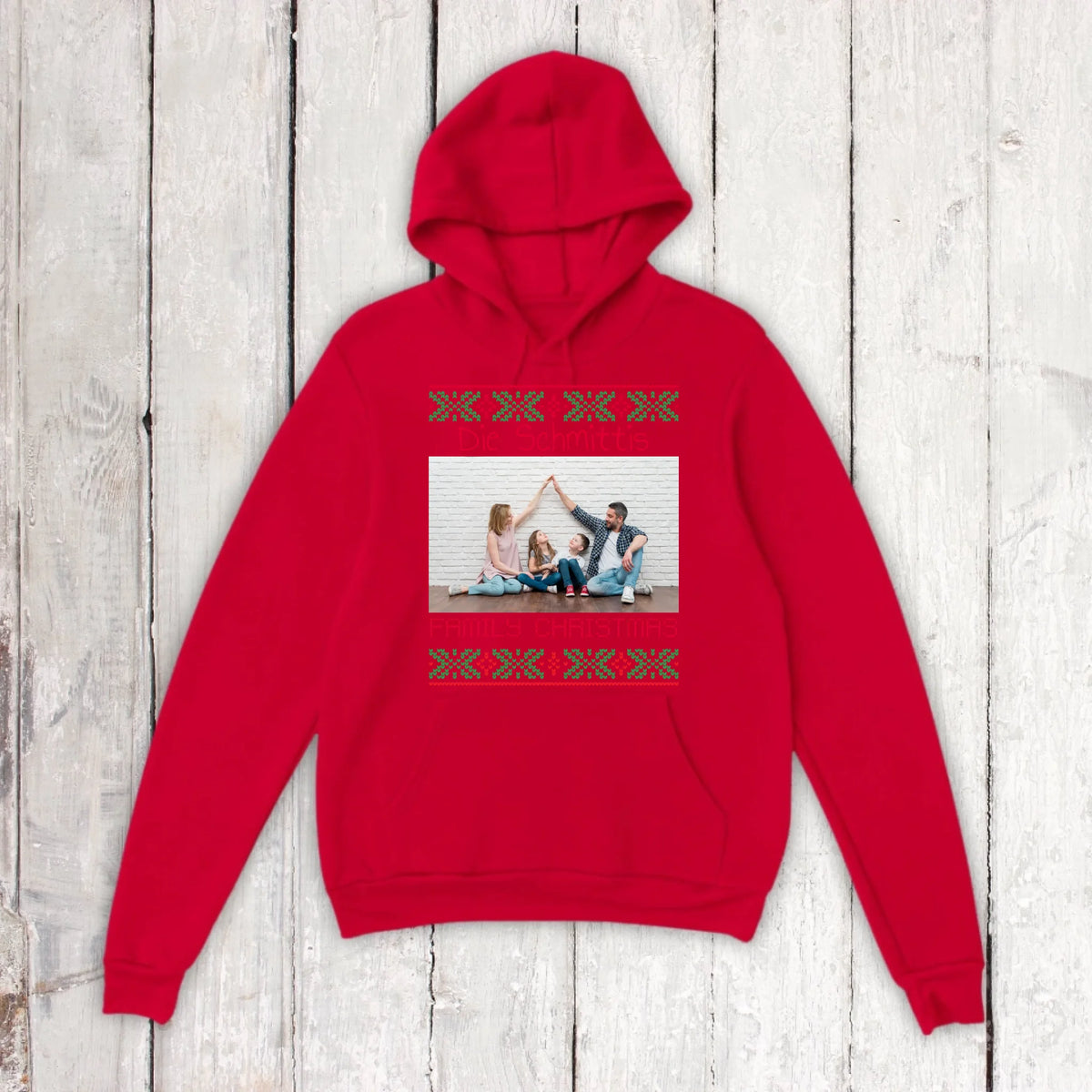 Ugly Weihnachts-Sweater mit deinem Foto und Text - personalisiere dein X-Mas