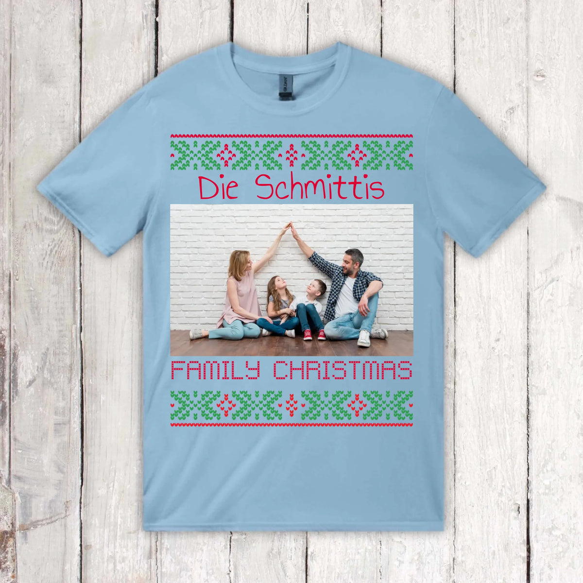 Ugly Christmas hoodie with your photo and text - personalize your Christmas