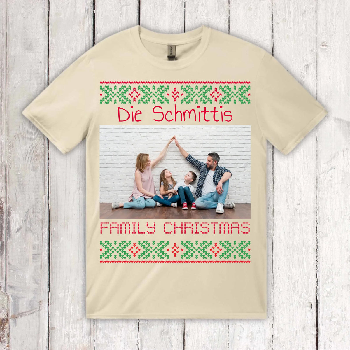 Ugly Christmas hoodie with your photo and text - personalize your Christmas