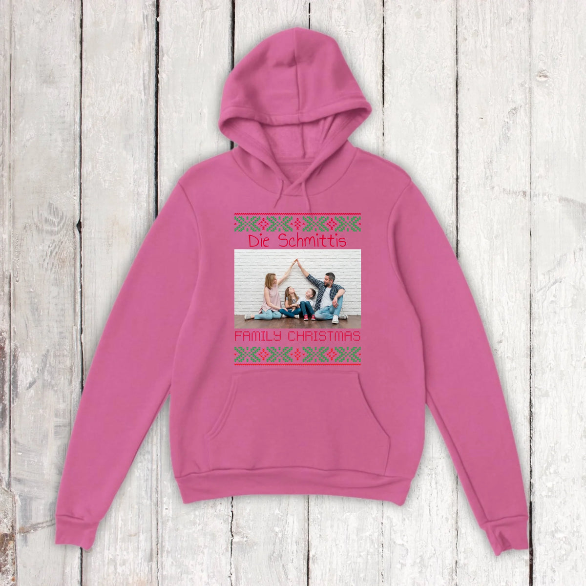 Ugly Weihnachts-Hoodie mit deinem Foto und Text - personalisiere dein X-Mas | Personalize Palace