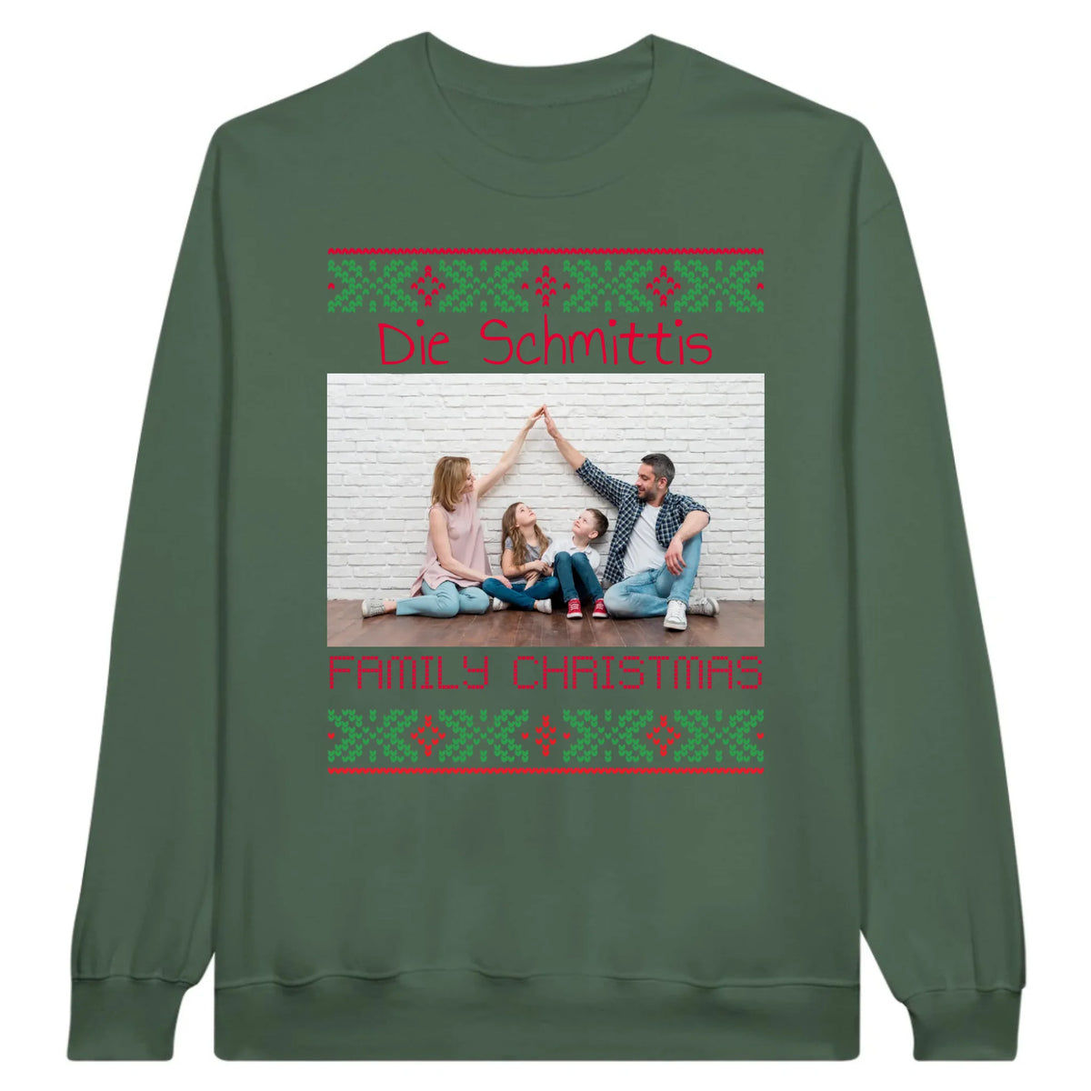 Ugly Weihnachts-T-Shirt mit deinem Foto und Text - personalisiere dein X-Mas
