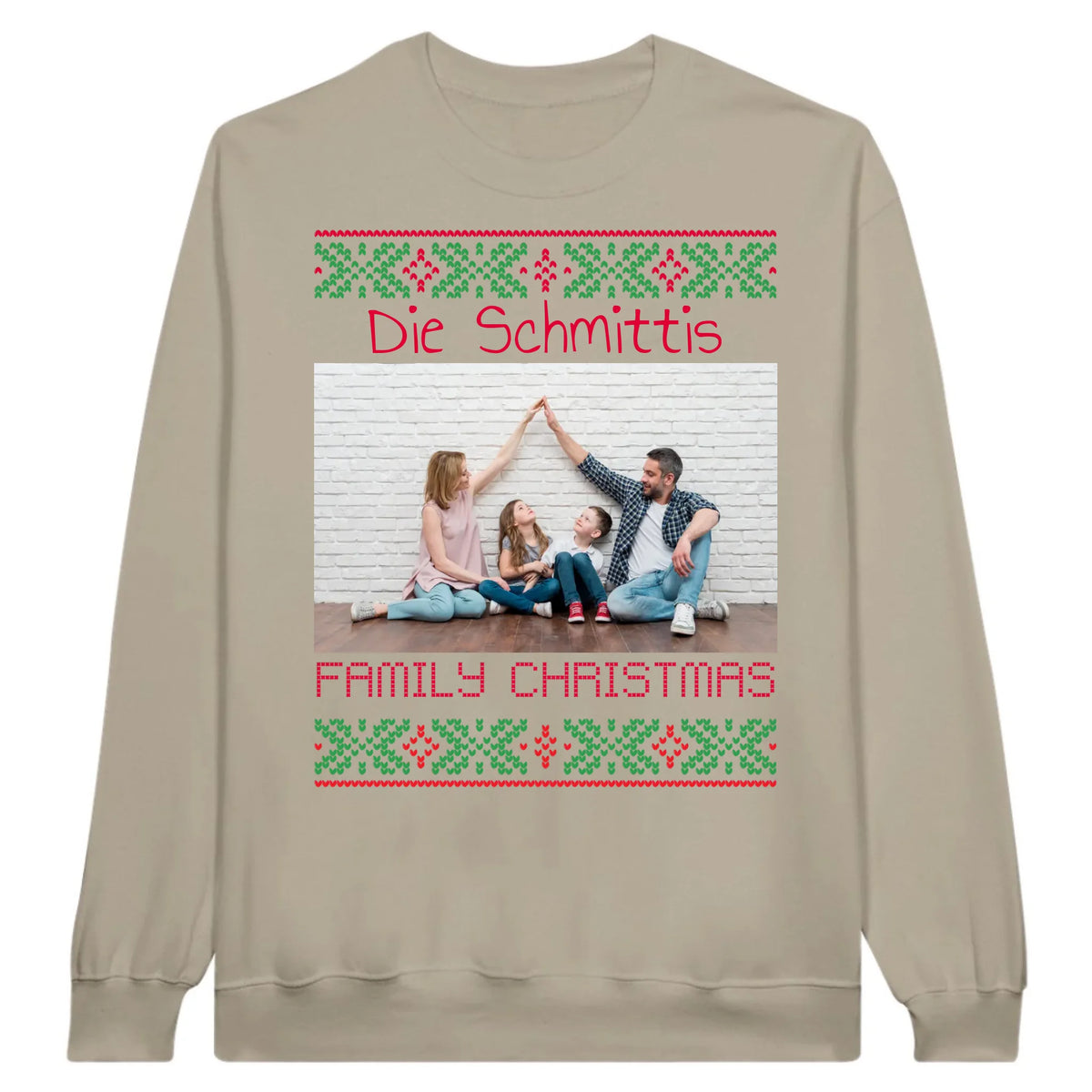 Ugly Weihnachts-T-Shirt mit deinem Foto und Text - personalisiere dein X-Mas