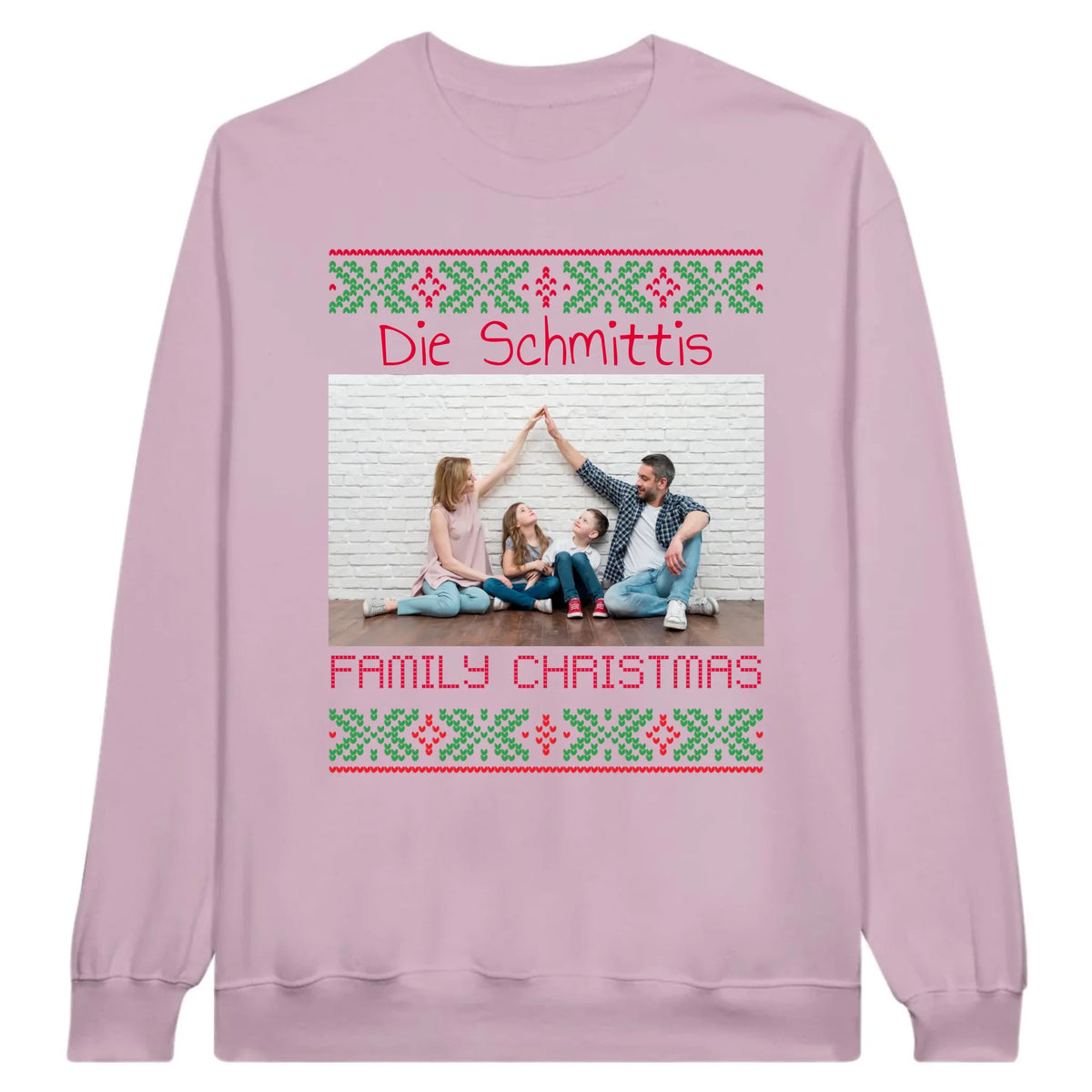 Ugly Weihnachts-T-Shirt mit deinem Foto und Text - personalisiere dein X-Mas