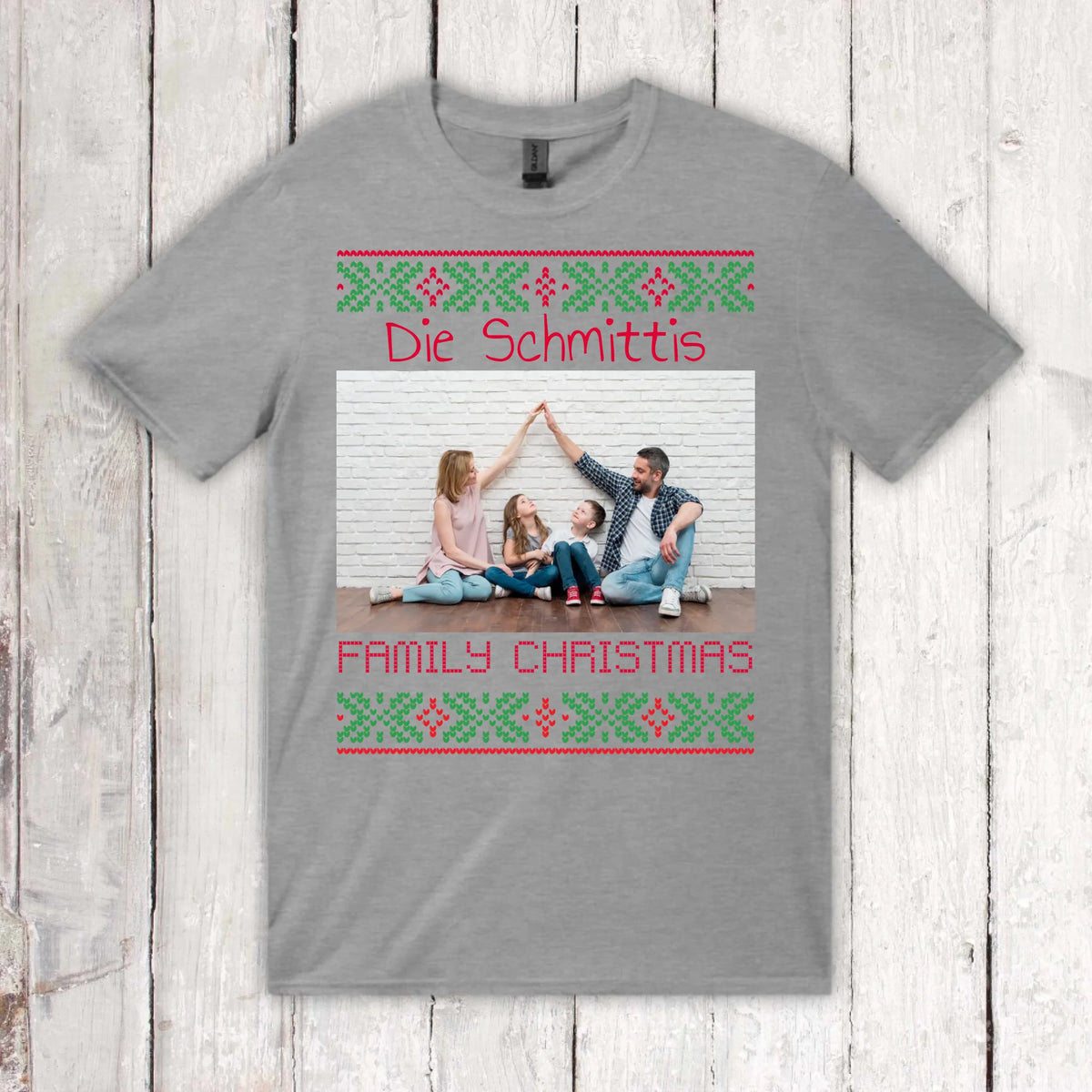Ugly Weihnachts-T-Shirt mit deinem Foto und Text - personalisiere dein X-Mas | Personalize Palace