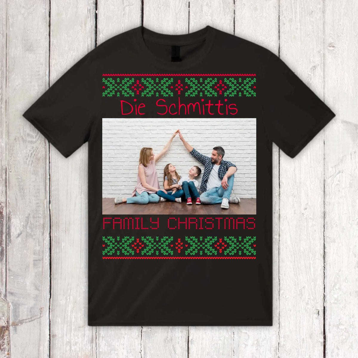Ugly Weihnachts-T-Shirt mit deinem Foto und Text - personalisiere dein X-Mas | Personalize Palace
