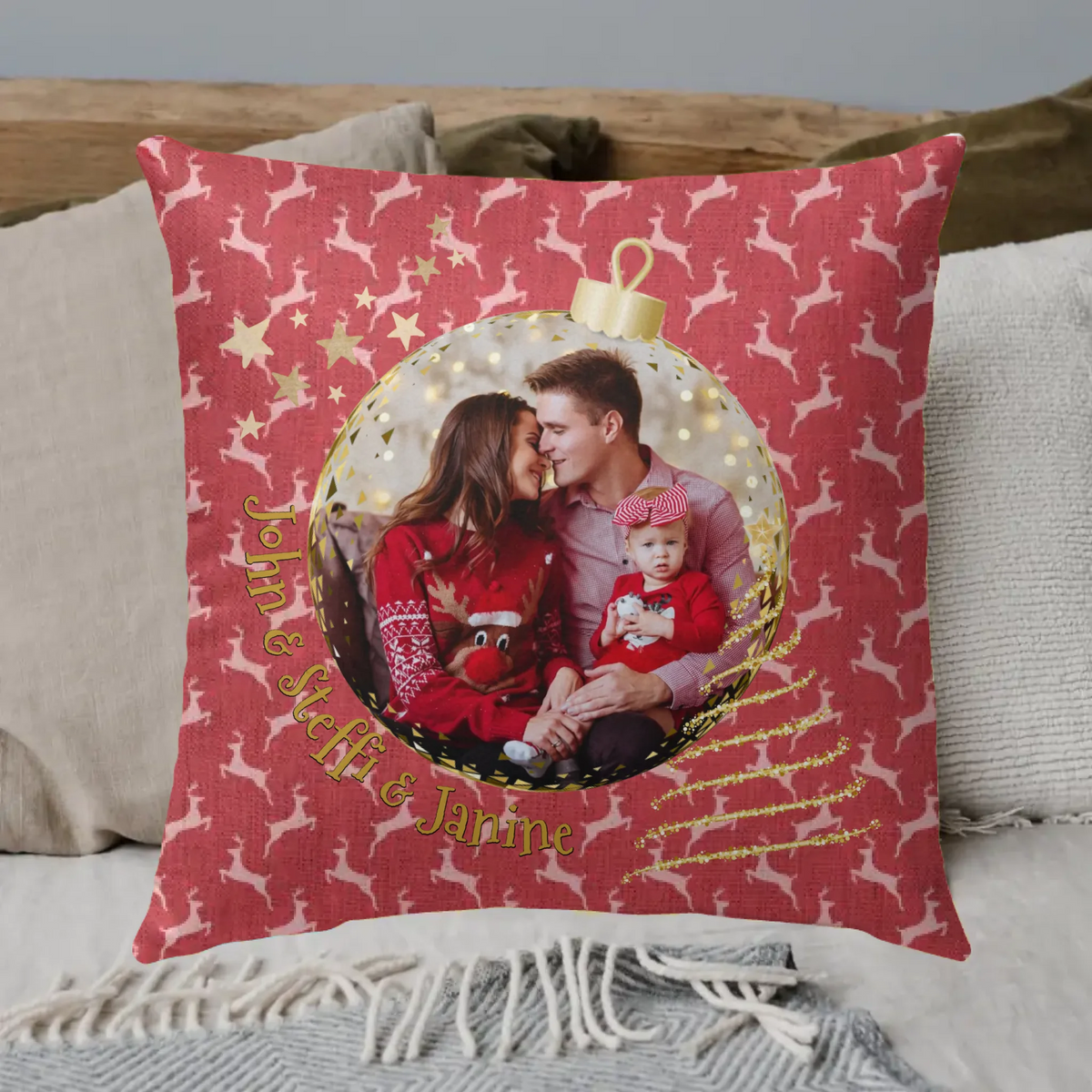 Personalisiertes Kissen: Weihnachtskissen mit Foto - individuelles Premium Fotokissen | Personalize Palace