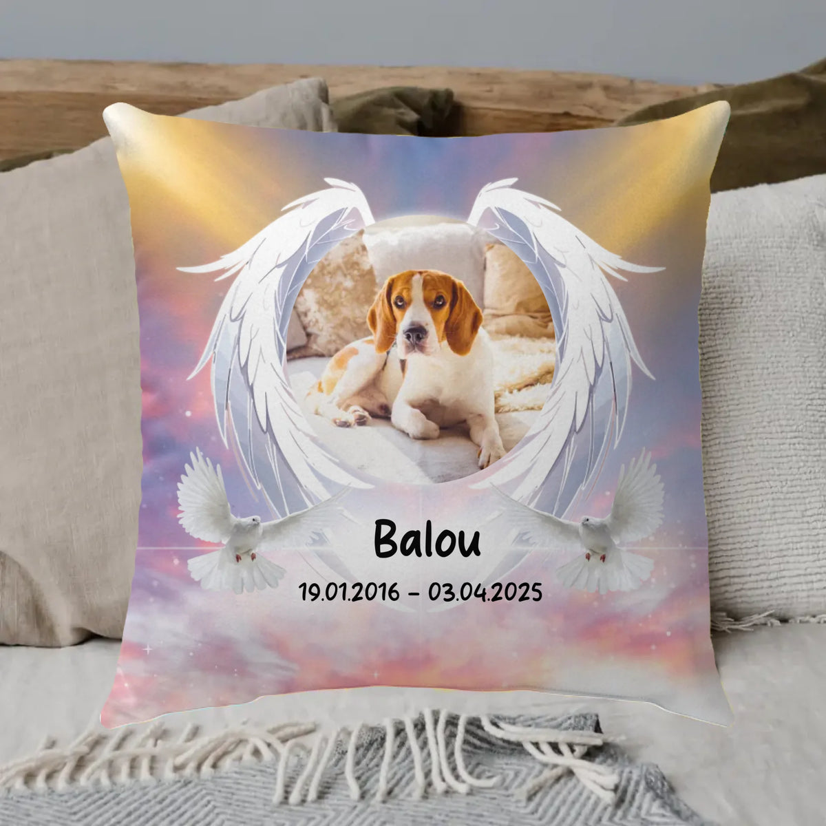 Personalisiertes Kissen: Drück mich, wenn du mich vermisst- individuelles Premium Fotokissen | Personalize Palace