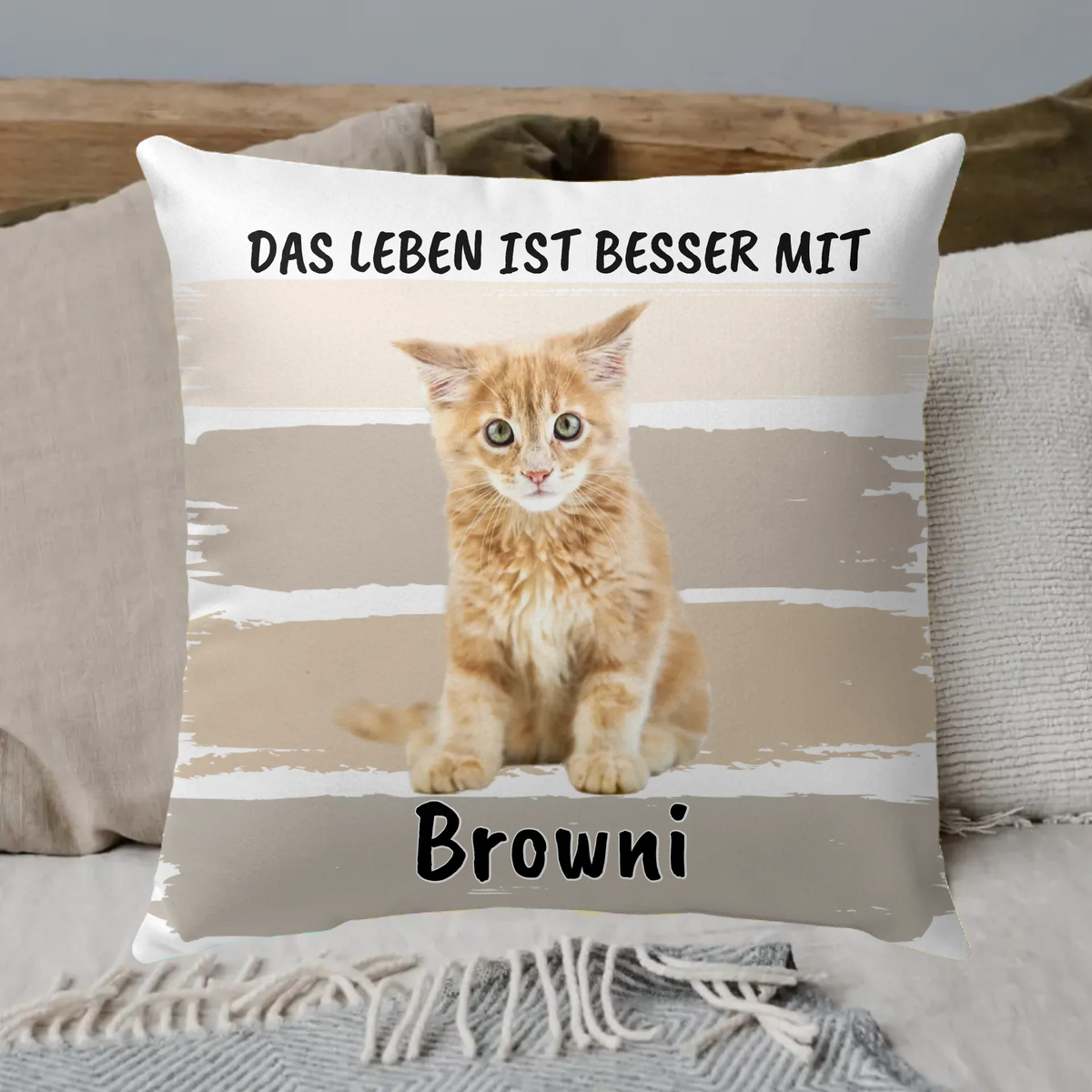 Drück mich, wenn du mich vermisst- individuelles Premium Fotokissen