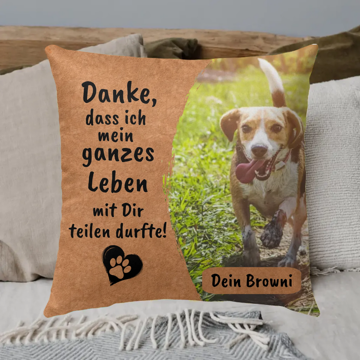 Personalisiertes Kissen: Danke an deinen Hund - Individuelles Kissen | Personalize Palace
